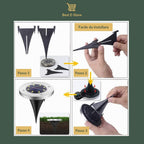 Nuove luci solari impermeabili da giardino