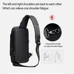 New Carbon Fiber Streamline Anti-Theft Sling Bag