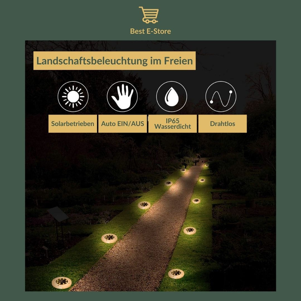 Neue wasserdichte solarbetriebene Gartenleuchten