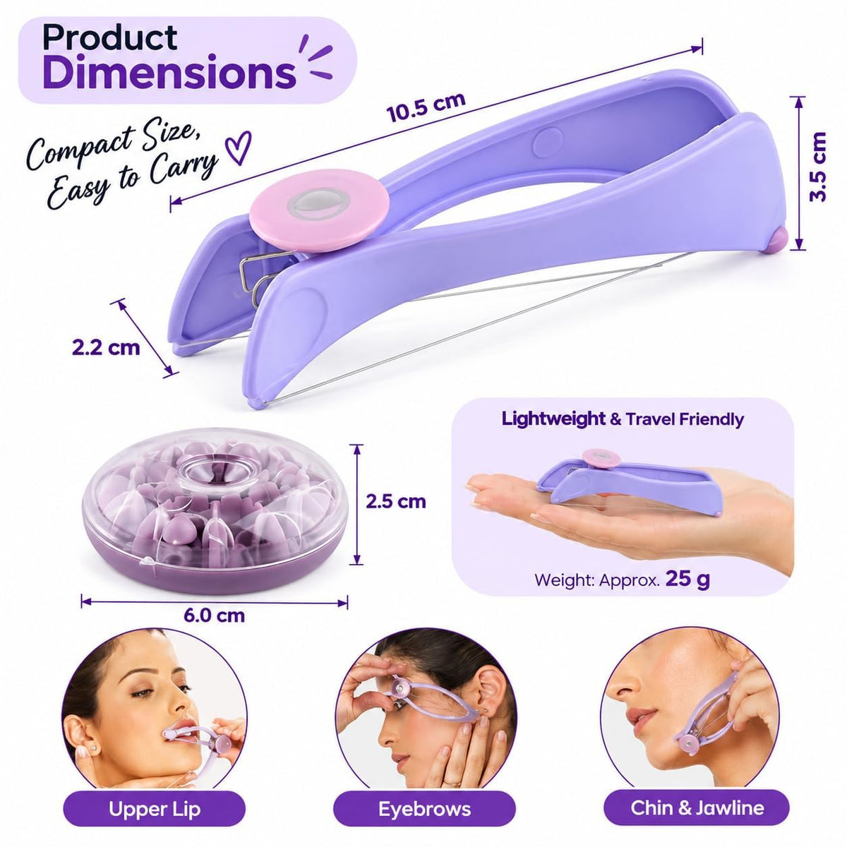 2-in-1 Portable Facial Hair Remover & Eyebrow Trimmer