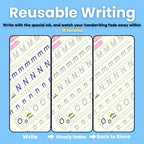Magic Writing Book- Reusable Handwriting Practice with Disappearing Ink 4pc Set