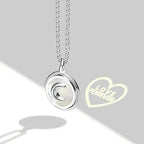 Moon Represents My Heart Hidden Word Projection Necklace