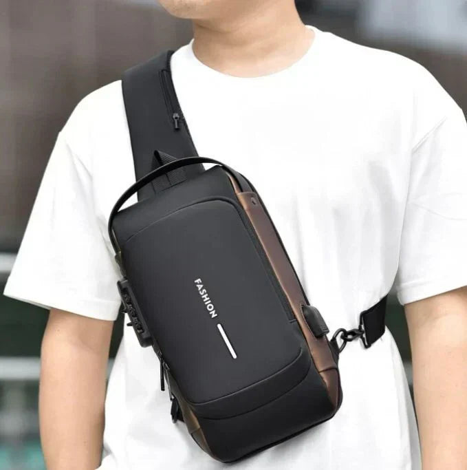 New Carbon Fiber Streamline Anti-Theft Sling Bag