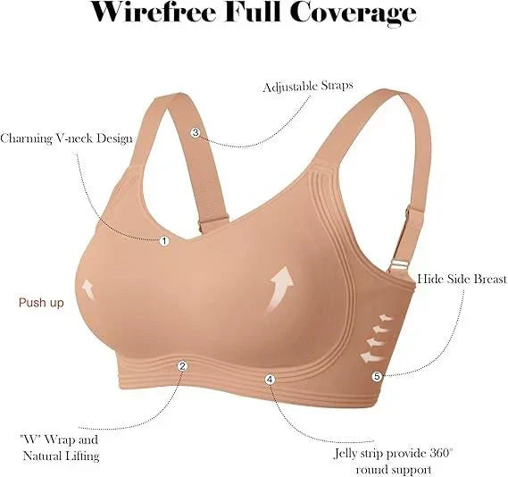 Seamless Full Coverage Push Up No Underwire Bras